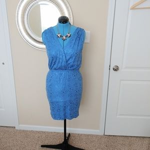 Chelsea and Violet Blue Sequin Dress Size M Floral